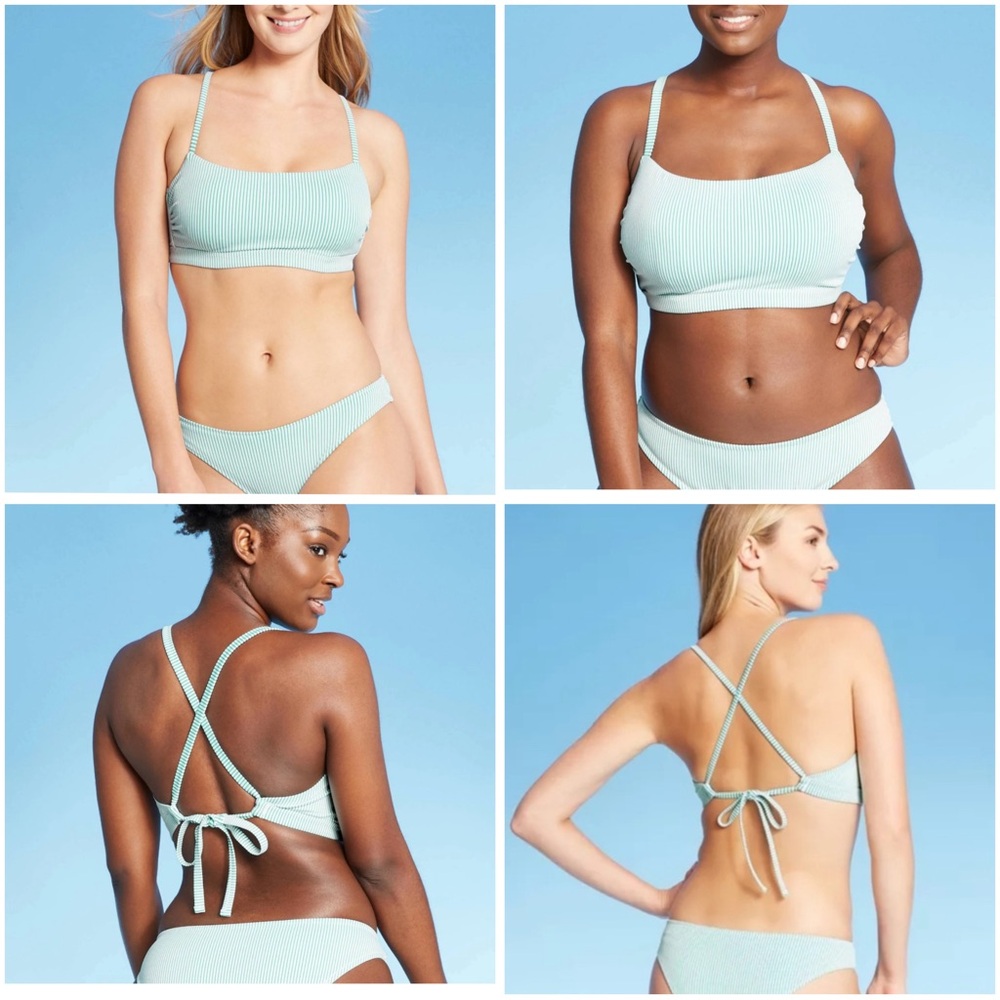 NWOT Shade & Shore Ribbed Bralette Adjustable Bikini Top, Multiple Sizes